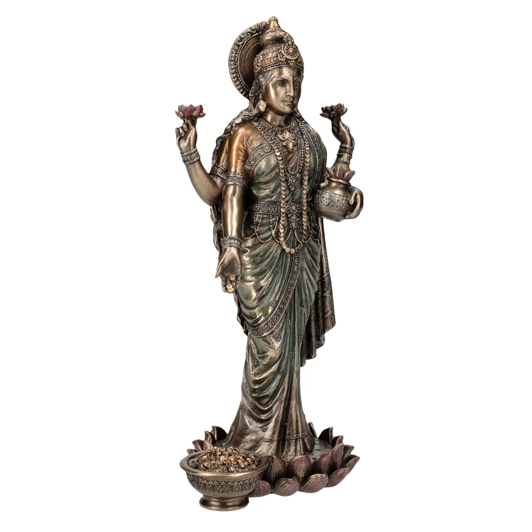 Estátua Lakshmi para altar espiritual e decoração esotérica