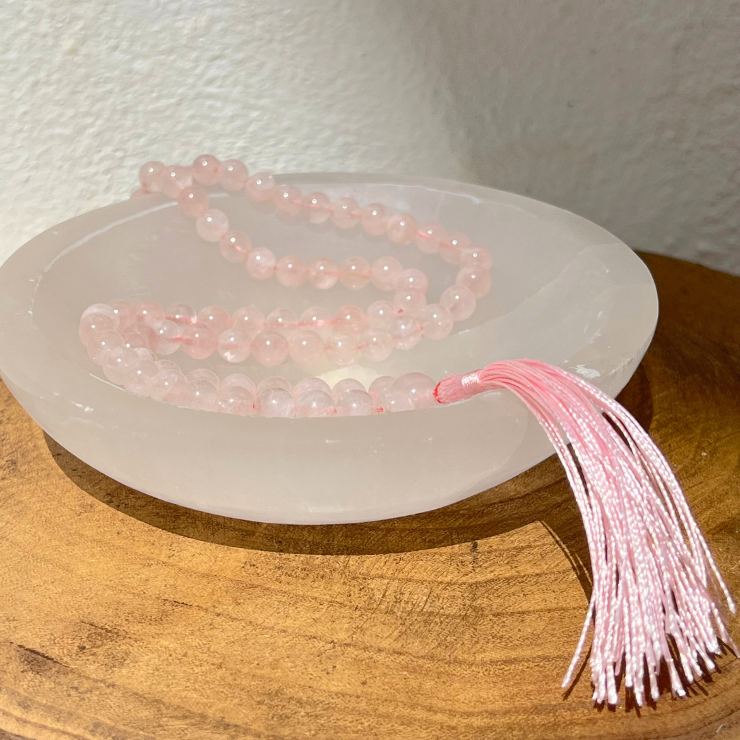Japamala Quartzo Rosa verdadeiro e autêntico.