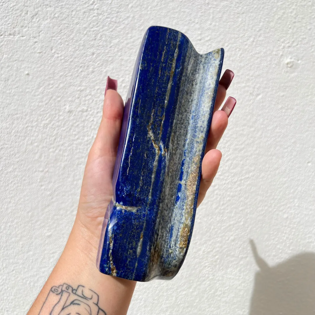 Lápis lazúli em cristal natural azul para proteção e energia positiva