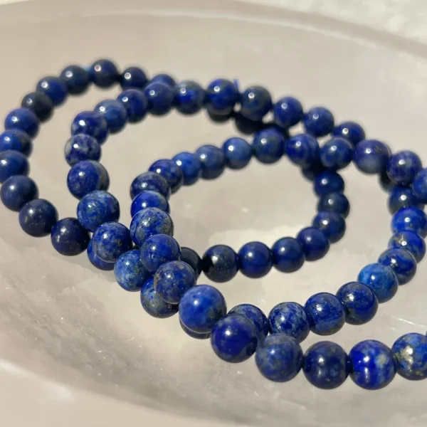 Pulseira lápis lazuli 6mm com energia espiritual e proteção