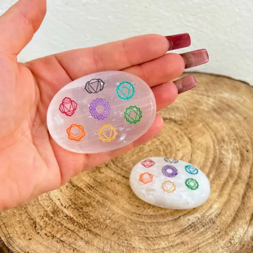 Sabonete Selenite 7 Chakras para Limpeza Energética e Alinhamento dos Centros de Luz