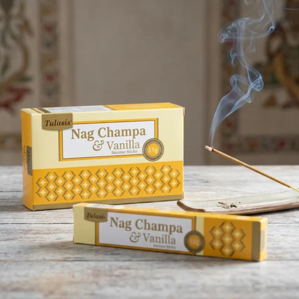 Incenso Tulasi Nag Champa&Baunilha natural e artesanal