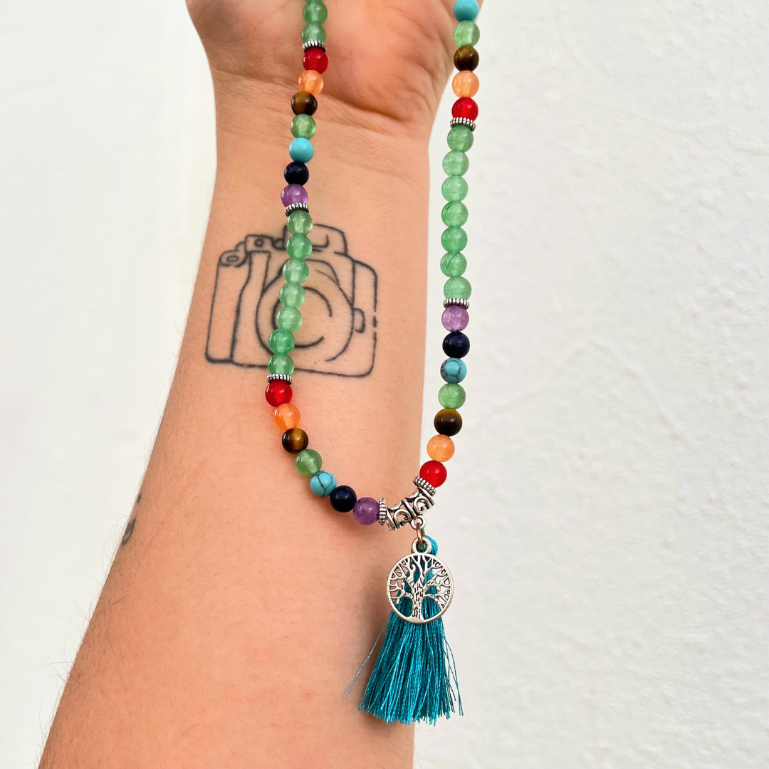 Japamala Ágata Verde 7 Chakras é uma ferramenta de transformação pessoal