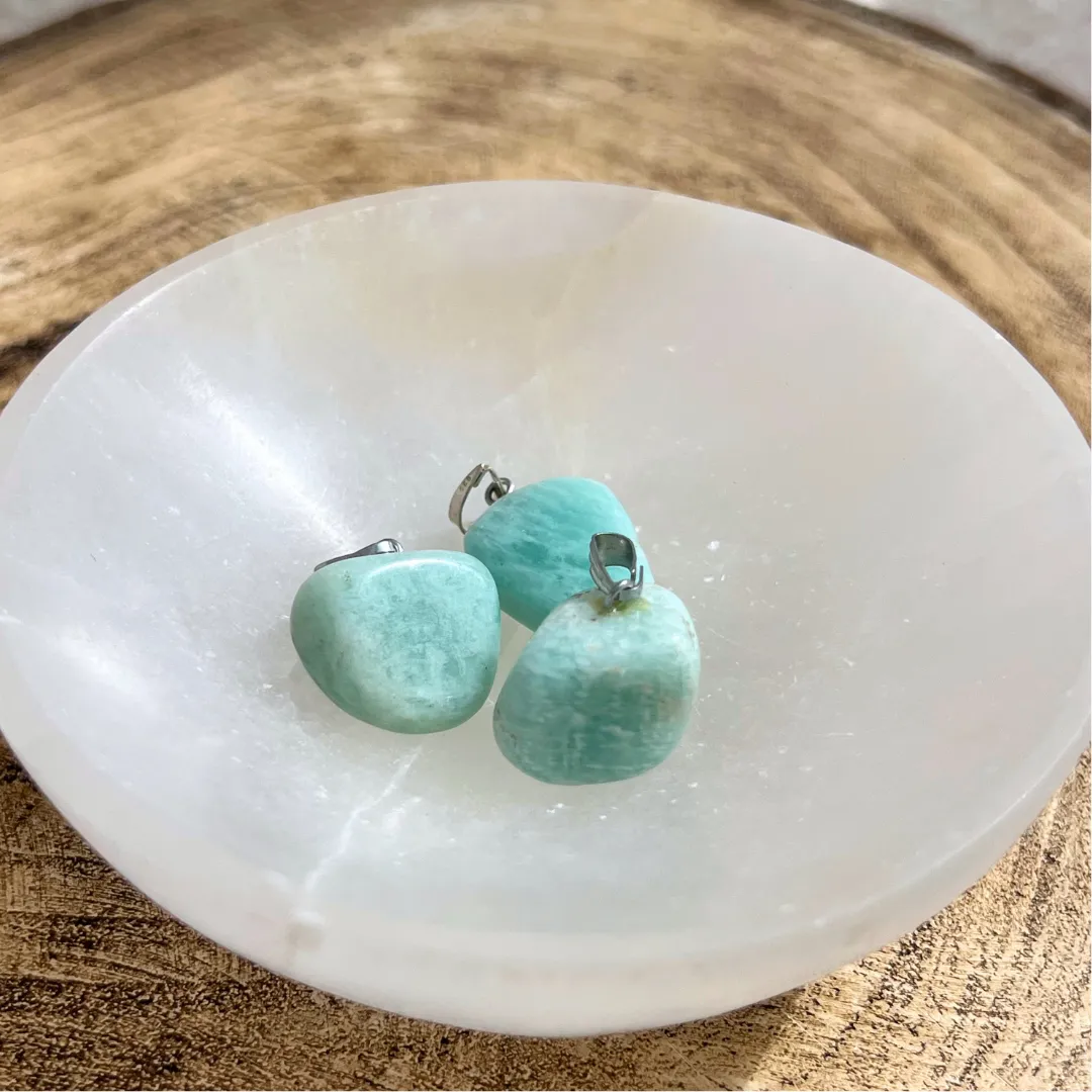 Pendente amazonite símbolo de comunicação e paz interior