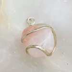 Pendente Quartzo Rosa - Espiral