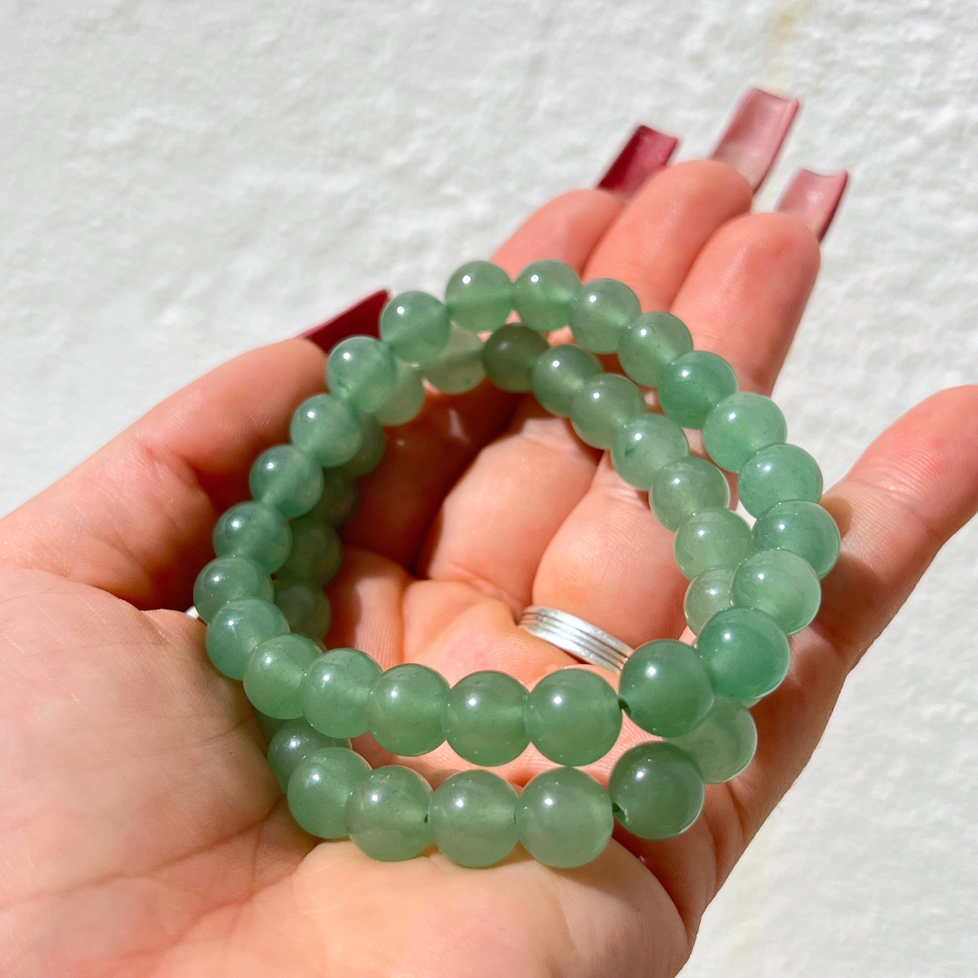 Pulseira Quartzo Verde 8mm disponivel na Sol Lua Milfontes