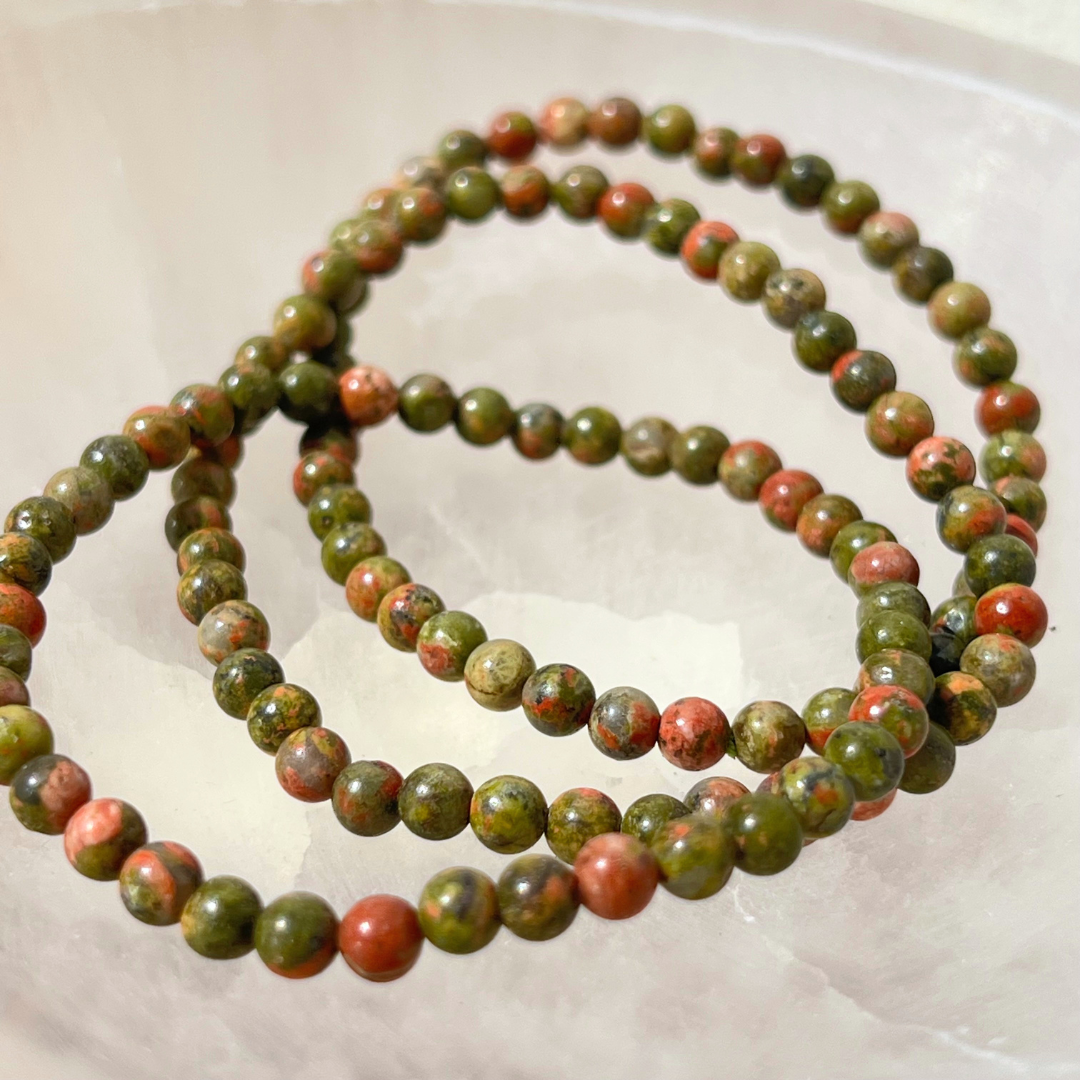 Pulseira em cristal Unakite 100% natural