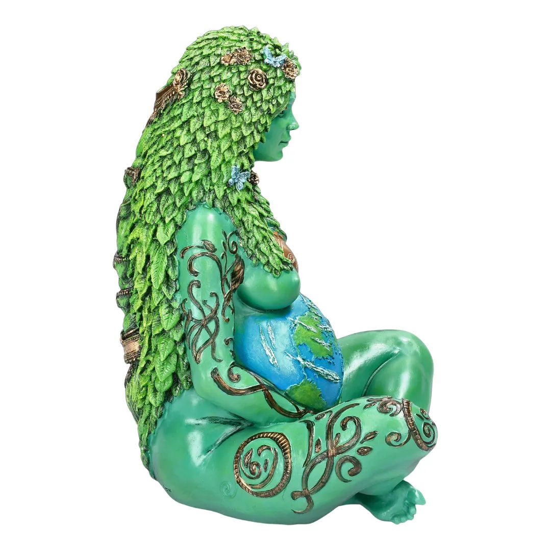 Estátua completa Gaia pintada decoração espiritual natureza