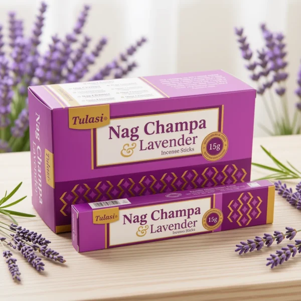 Incenso Tulasi Nag Champa&Lavanda disponivel na Sol Lua Milfontes