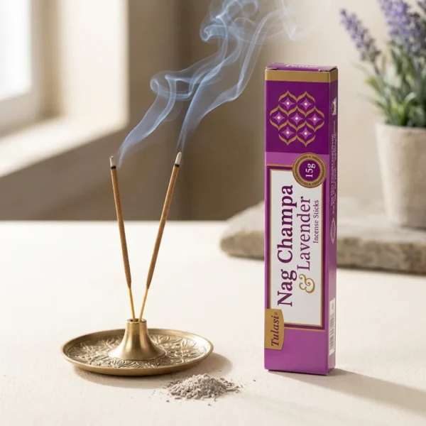 Incenso Tulasi Nag Champa&Lavanda natural e artesanal