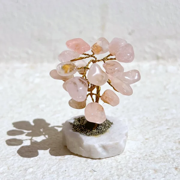 Árvore Quartzo Rosa 7cm com cristais naturais