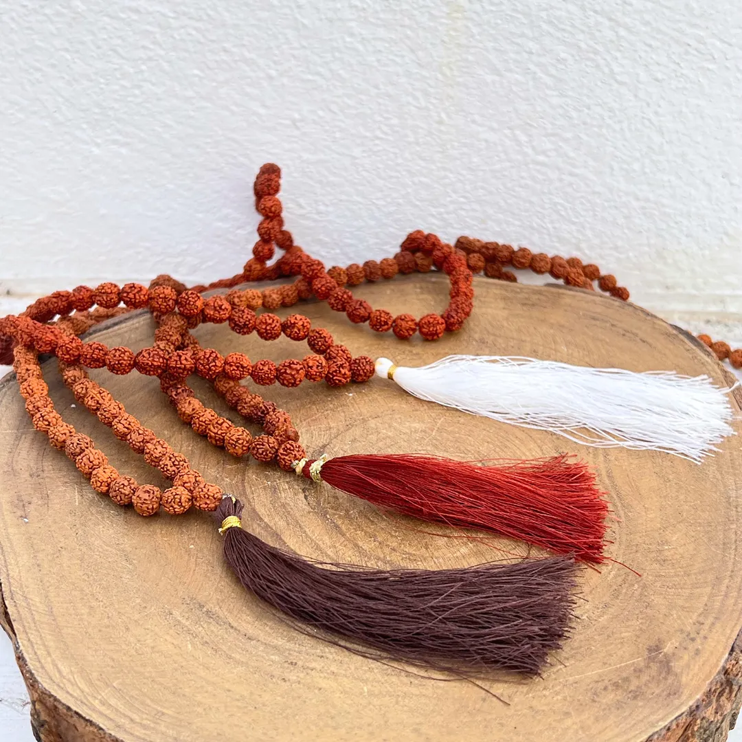 Japamala Rudraksha 8mm em sementes naturais dos Himalaias