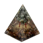 Pirâmide Orgonite - Árvore Turmalina Multicolor e Esmeralda