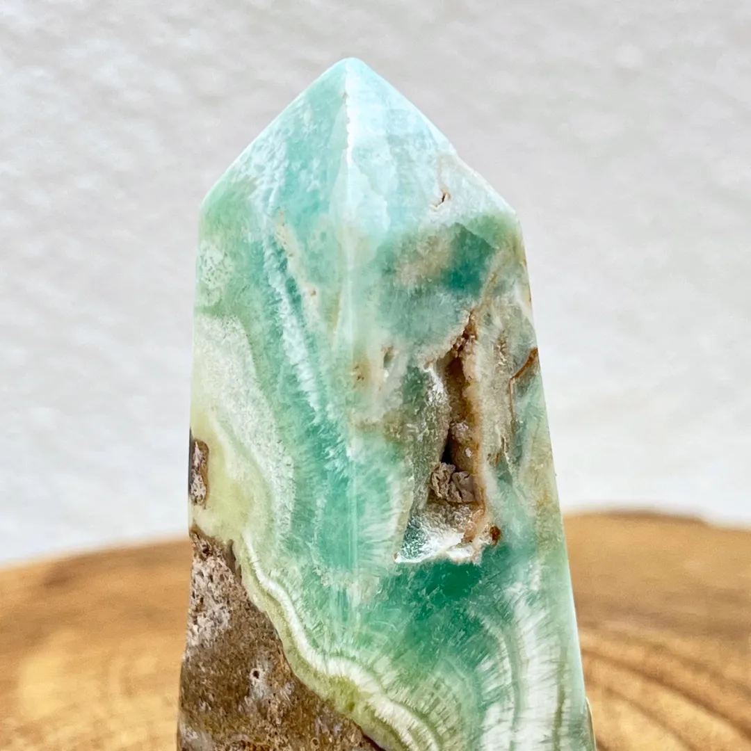 Gerador aragonite azul decorativo com energia positiva natural