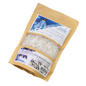 Mistura espiritual de sal grosso, sálvia branca e lavanda natural