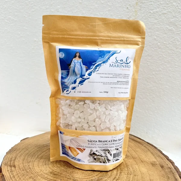 Banho de Sal Grosso, Sálvia Branca e Pau Santo 100% natural