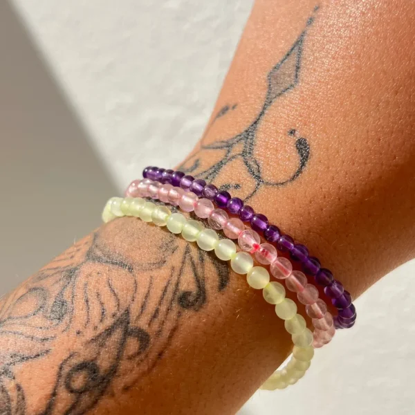 Pulseiras de cristais naturais 4mm
