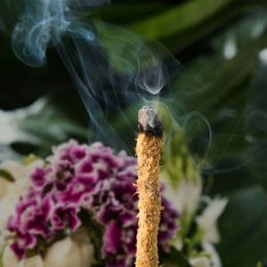 incenso botânico a arder - sagrada madre