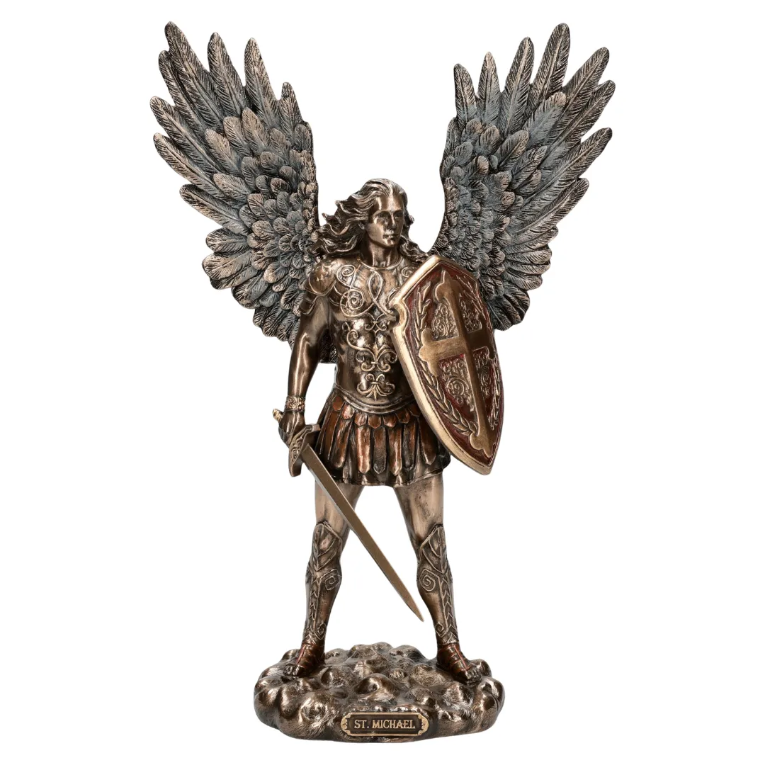 Estátua completa Arcanjo Miguel para proteção do lar