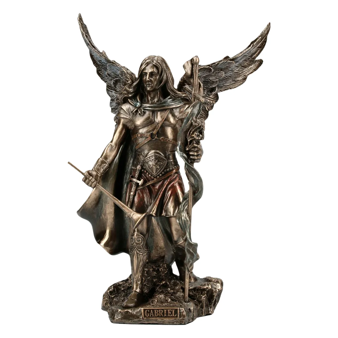 Estátua Arcanjo Gabriel para altar espiritual e meditação disponível na Sol Lua Milfontes