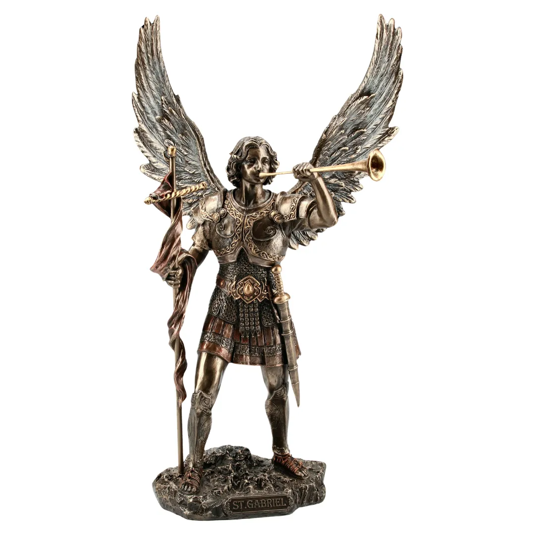 Estátua de Arcanjo Gabriel decorativa para harmonia do espaço