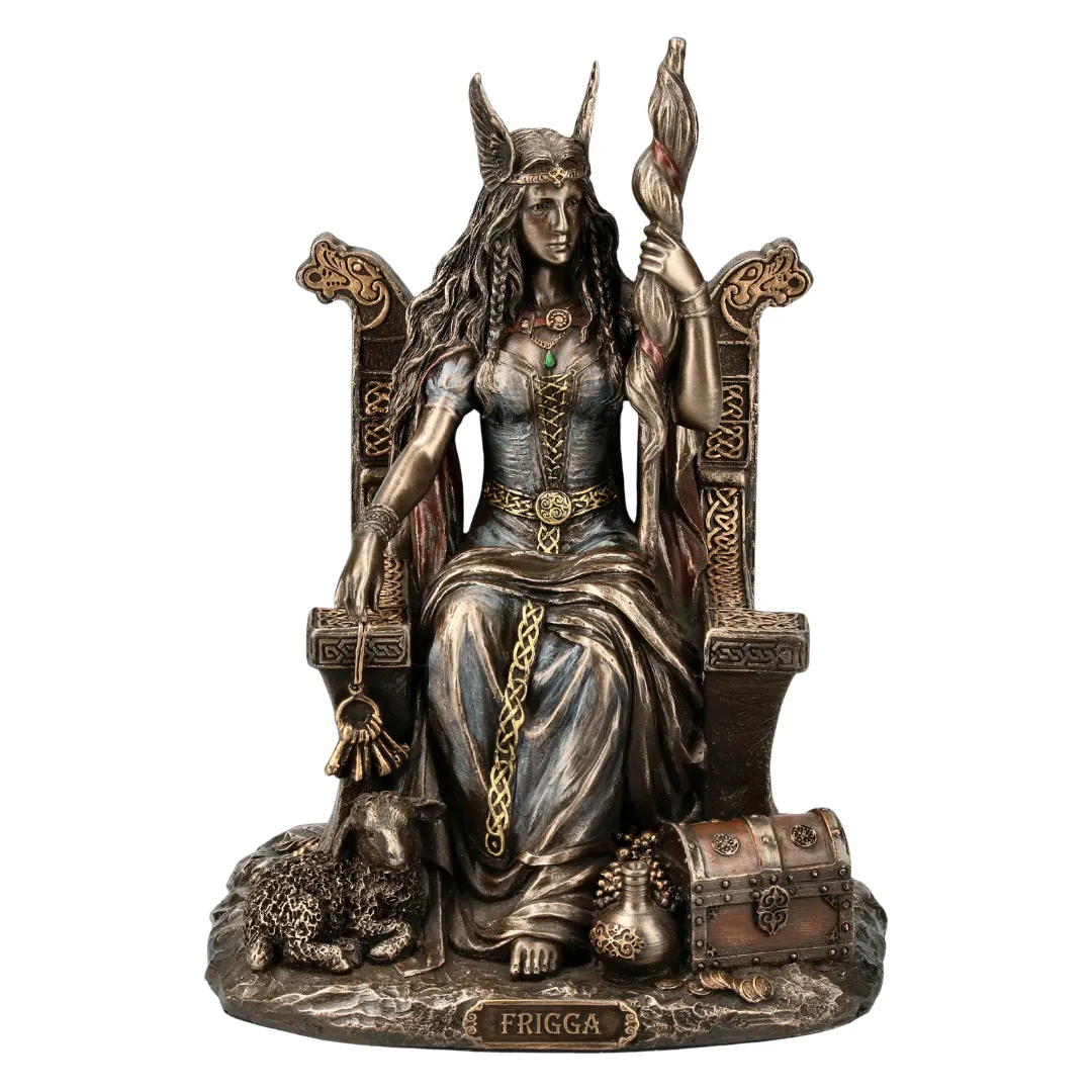 Estátua Frigga deusa nórdica da sabedoria e proteção espiritual