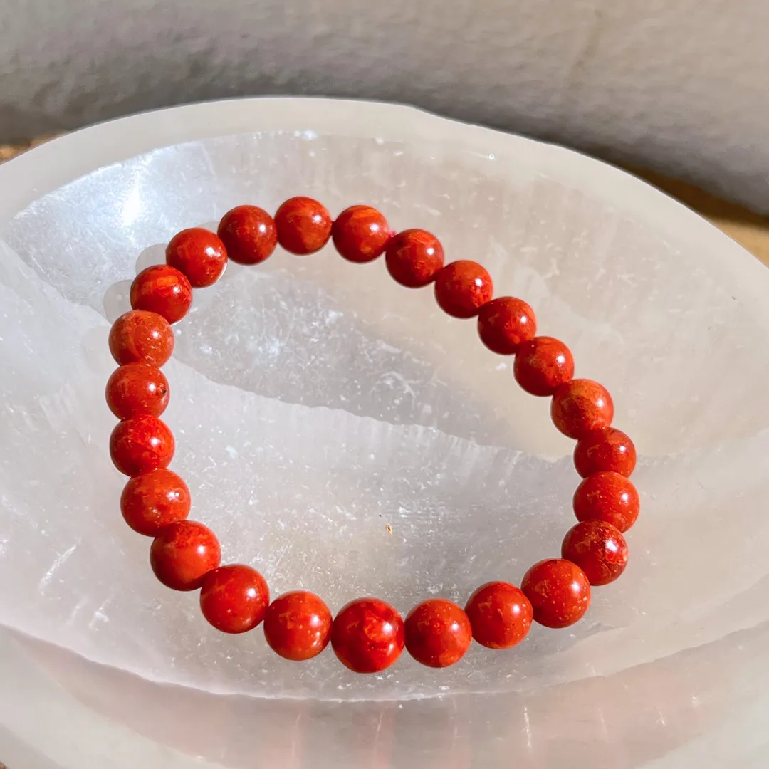 Pulseira de Coral com contas de 8mm