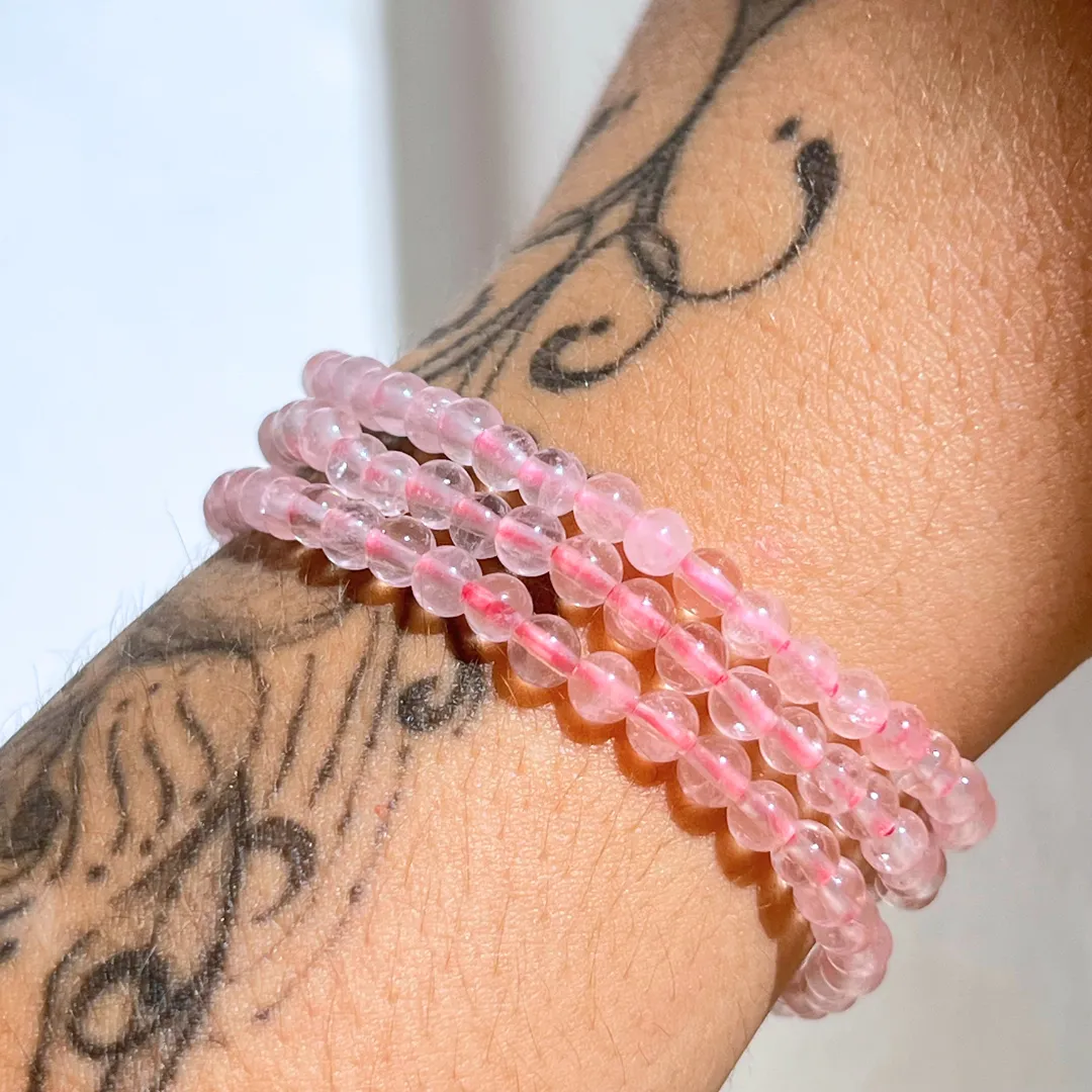 Compre Pulseira Quartzo Rosa 4 mm na Sol Lua Milfontes