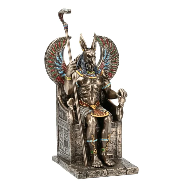 Estátua Anúbis sentado para altar espiritual e decoração esotérica disponivelna Sol Lua Milfontes