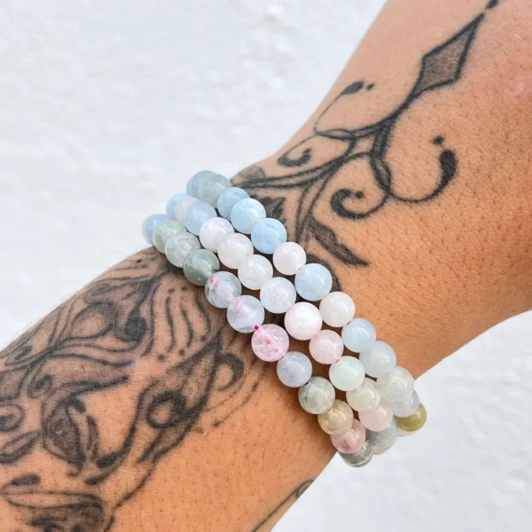 Pulseira Agua Marinha e Morganite na Sol Lua Milfontes