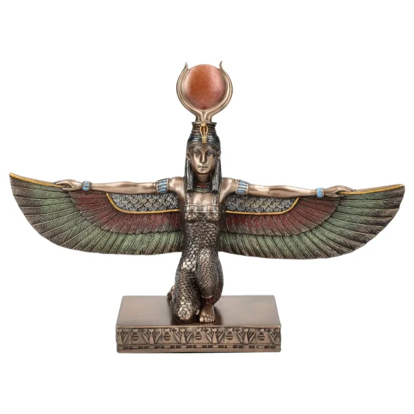 Estátua de Ísis decorativa para altar espiritual e energia positiva disponivel na Sol Lua Milfontes