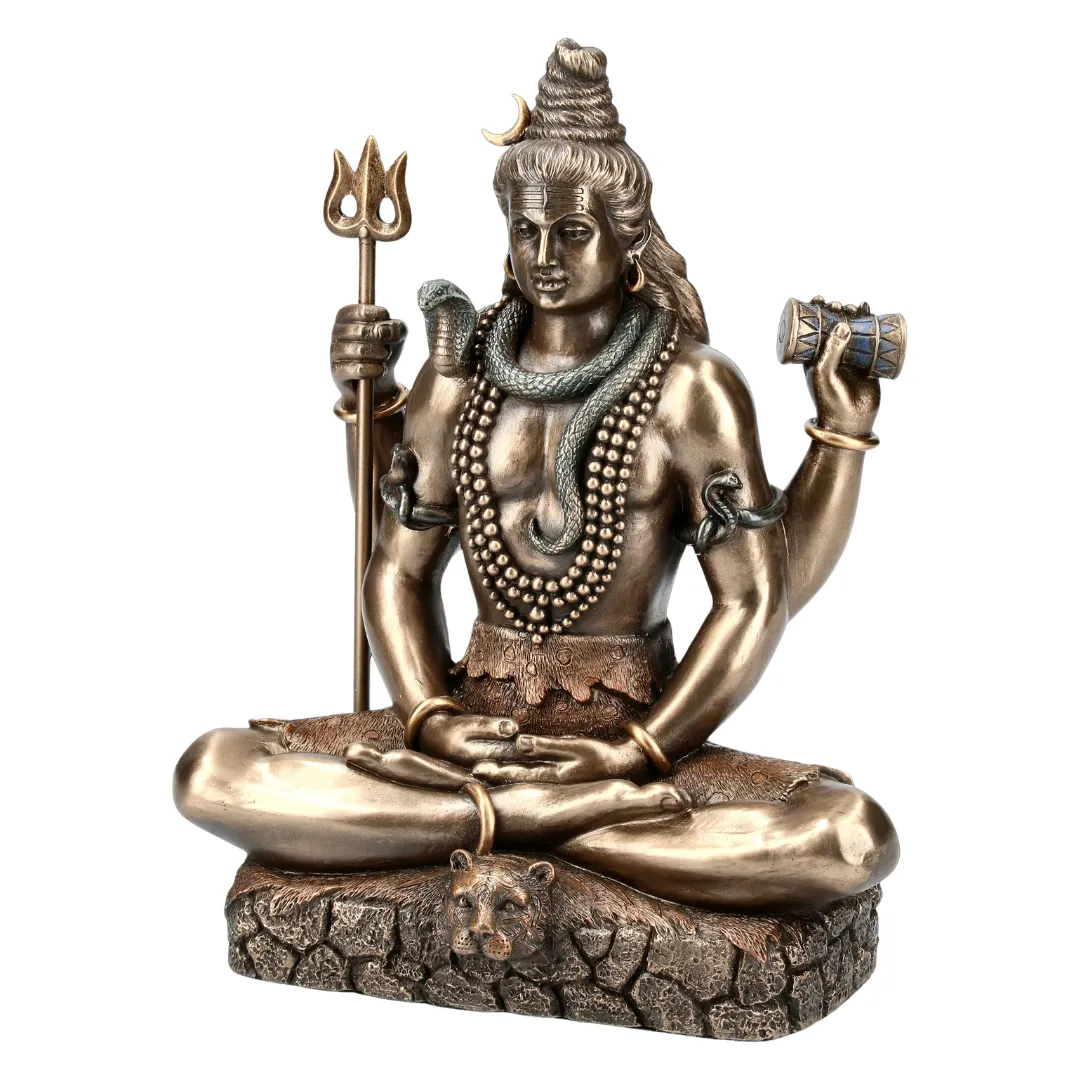 Escultura de Shiva com terceiro olho simbolizando sabedoria e despertar espiritual disponivel na Sol Lua Milfontes
