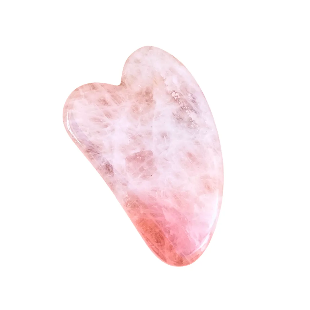 Gua Sha Quartzo Rosa, cristal 100% natural