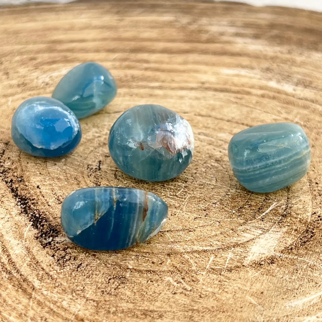 Pedra ónix azul para meditação e harmonização espiritual