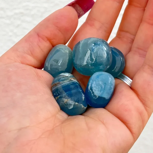 Ónix azul decorativo em pedra natural energética para bem-estar