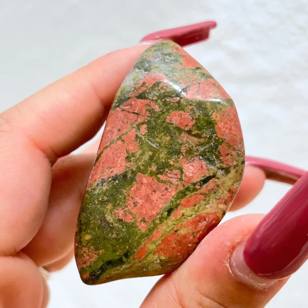 Cristal unakite para decoração espiritual e energia positiva