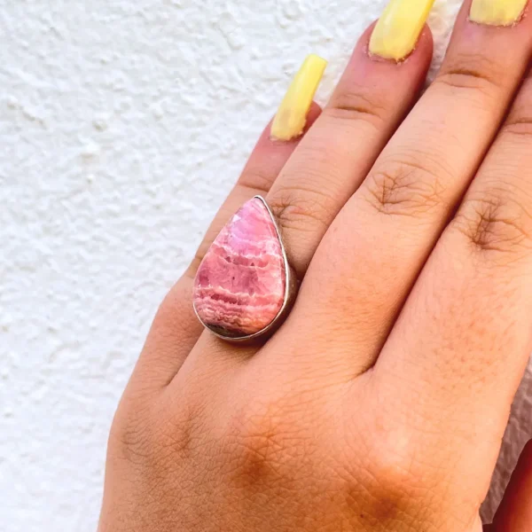 Anel Rodocrosite , cristal de Amor