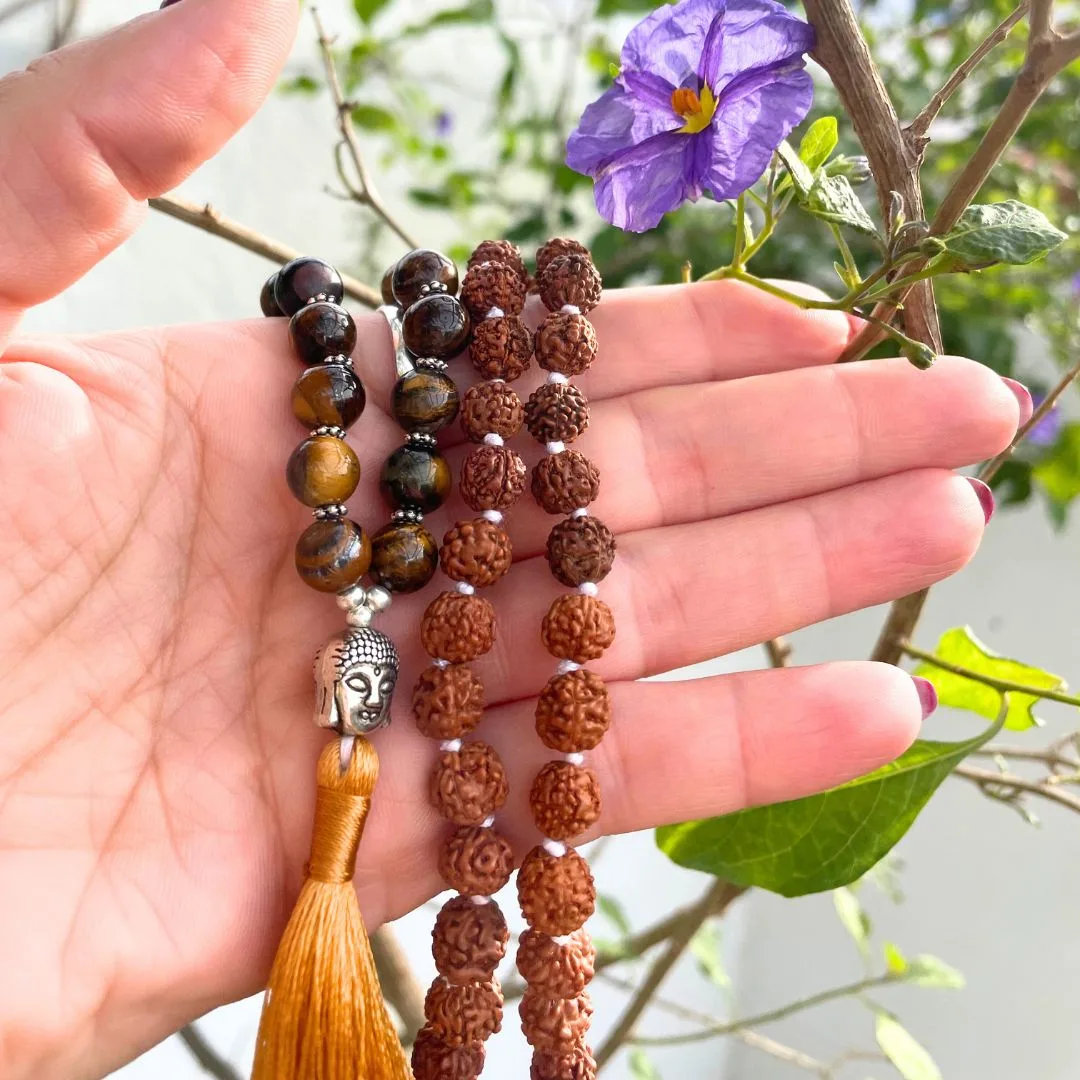 Japamala Rudraksha e Olho de Tigre - 8mm - Image 7