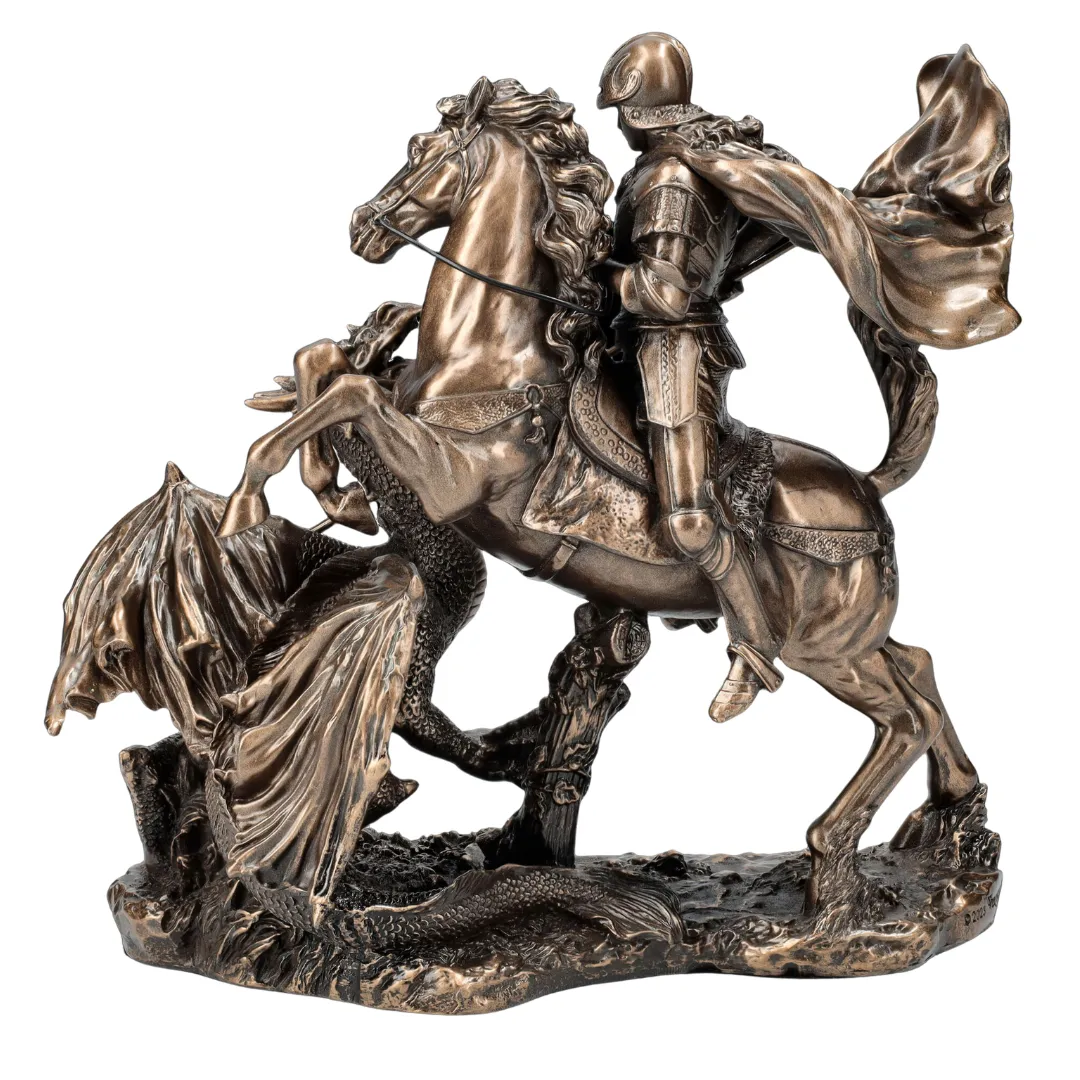 Estátua de São Jorge e Dragão ideal para proteção espiritual do lar