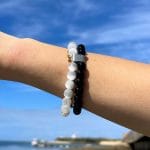 Pulseira Selenite e Ónix - 8mm