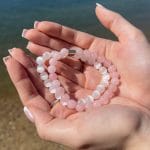 Pulseiras Selenite e Quartzo Rosa - 8mm