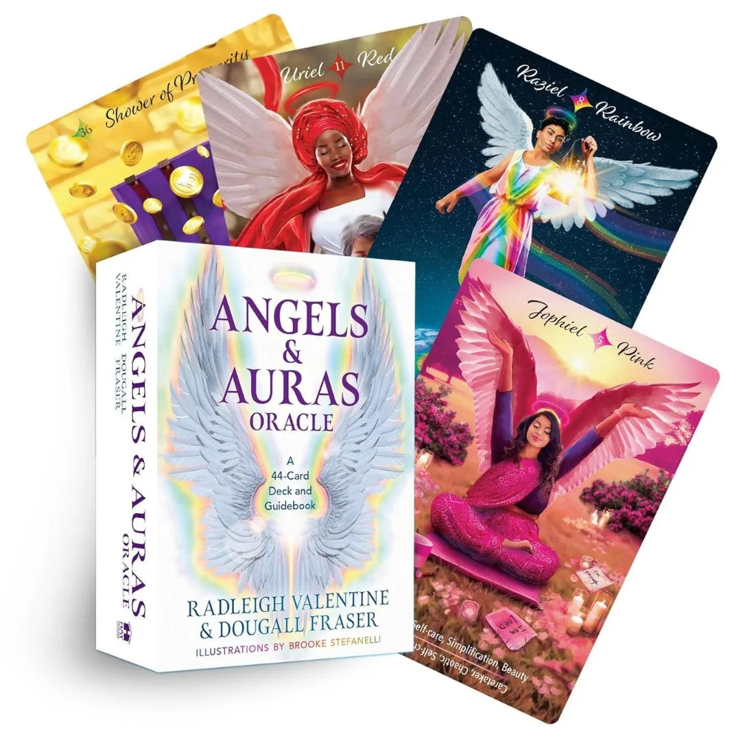 O Oráculo Anjos e Auras é uma abordagem poderosa e lúdica para a autodescoberta e adivinhação para todos aqueles que procuram trazer uma vibração mágica.