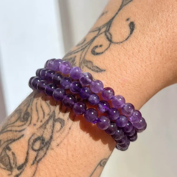 Compre Pulseira Ametista 6mm na Sol Lua Milfontes