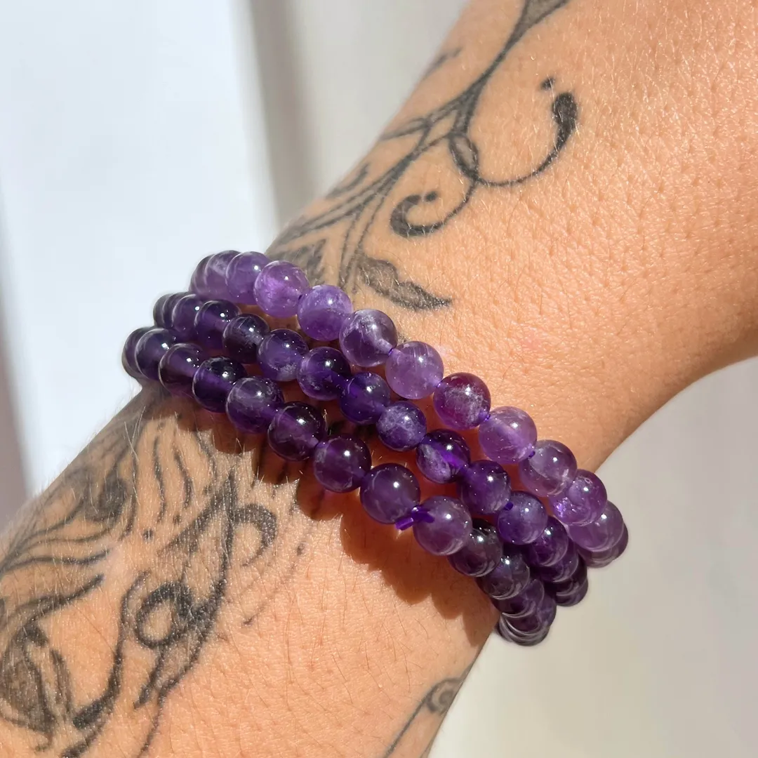 Compre Pulseira Ametista 6mm na Sol Lua Milfontes