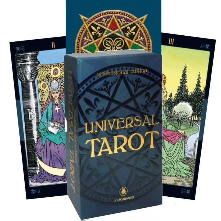 Tarot Universal, uma nova edição inesperada e de qualidade superior com cartas grandes e criado com qualidade profissional.
