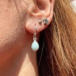 Brincos Amazonite – Lágrima Prata