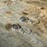 Brincos Labradorite - Lágrima Prata