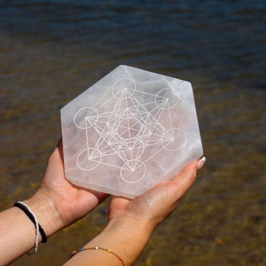 Base Hexagonal Selenite Metraton - 17cm