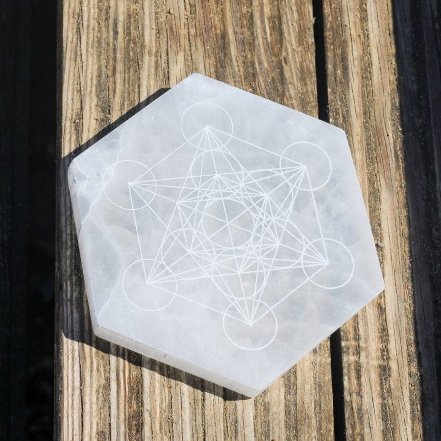 Base Hexagonal Selenite Metraton - 17cm - Image 4