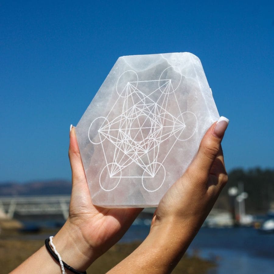 Base Hexagonal Selenite Metraton - 17cm - Image 3